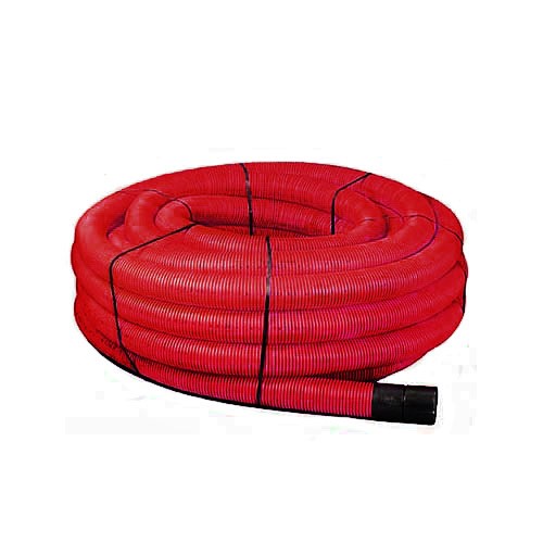Twinwall Duct Coil Red 50/63mm Cw Coupler 50m Telfords