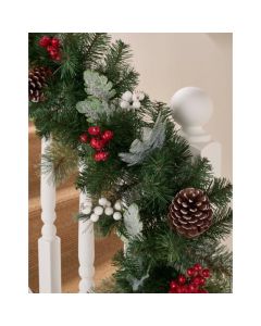 Argento 6ft x 12" Garland 100 Warm White Prelit 5mm Bulbs And Stn 8 Function