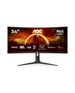 AOC 34" WQHD 180Hz Curved Gaming PC Monitor | CU34G2XP/BK