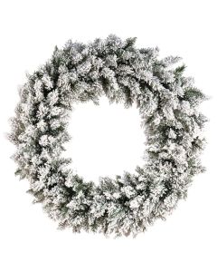 60cm Flocked Wreath With