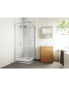 Verve Corner Entry Shower Door 800mm Silver 2-Parts