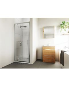 Verve Pivot Shower Door 900mm Silver Verve