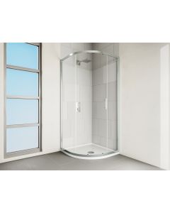 Verve 1 Door Quadrant Door 900mm Silver Verve