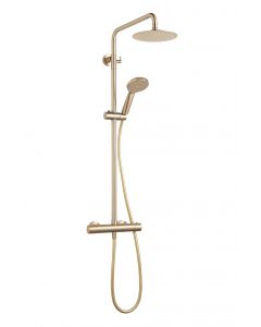 Methven Kiri Brushed Brass Shower with Diverter to Rain Shower Head