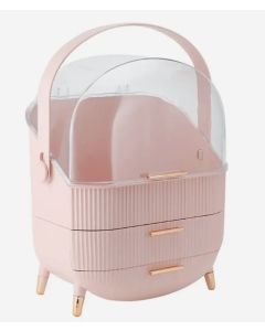 Cosmetics Storage Box 2 Drawer Pink
