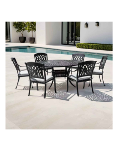 Outdoor 6-Seater Garden Furniture Set with 152cm Round Dining Table | EA78597