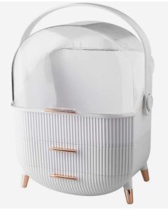 Cosmetics Storage Box 2 Drawer White