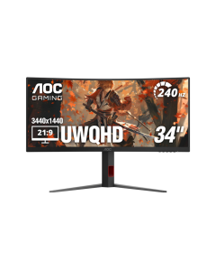 AOC 34" WQHD 240Hz Curved PC Gaming Monitor | CU34G4Z