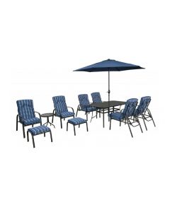 Culcita Avondale 11 Piece Patio Dining Set - Blue Stripe | SLDNBS299