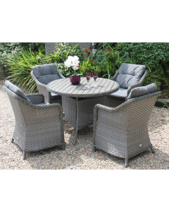 Culcita Claddagh 4 Seater Rattan Dining Set - Charcoal Grey | RADSBR349