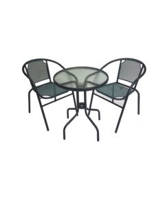 Cyprus 3 Piece Garden Steel Bistro Set - Navy | STBINV208