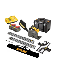 DeWalt 54V XR FlexVolt Plunge Saw Pack with Guide Rails, Joint Bar, Clamp Kit & Bag | DCS520T2-GB