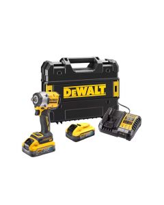 Dewalt 18V XR Brushless 1/2" Hog Ring Compact Impact Wrench - 2 x  5ah Powerstack Batteries | DEWDCF921H2T