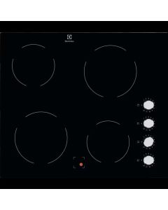 Electrolux 60cm Electric 4-Zone Ceramic Hob - Black | EHF6140ISK