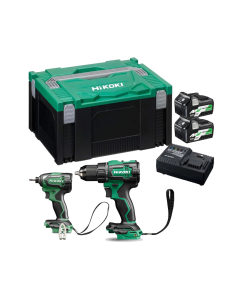 HiKOKI 18V Brushless Combi Drill & Impact Driver Kit c/w 2 x MV Batteries & Charger | KC18DE/JAZ