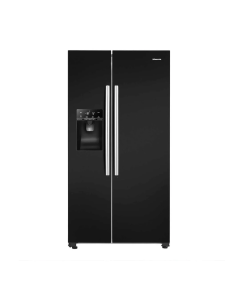 Hisense American Style Plumbed Side by Side Fridge Freezer - Black | RS694N4IBE