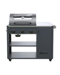 Sahara Arke 3 Burner Gas BBQ - Stainless Steel & Grey | ARKE IE