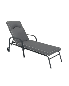 Steel Frame Premium Padded Garden Lounger with Wheels - DISPLAY MODEL | SLLGDG401