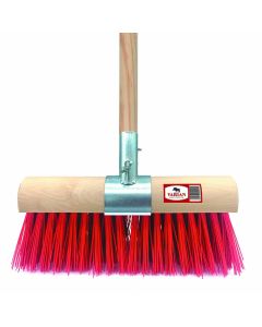 Heavy Duty 13" / 330mm Red PVC Yard Brush with Handle & Clamp | 23101C