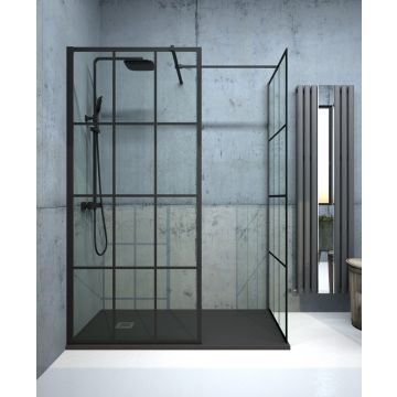 Aspect Black Trellis Wetroom Panel 900mm