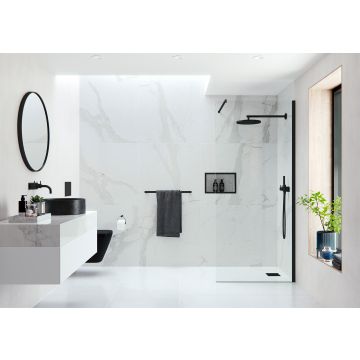 Ayo 10mm Modular Wetroom 800mm Black