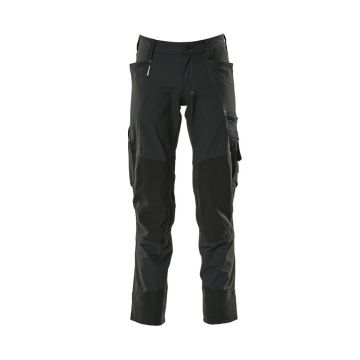 Mascot Black Stretch Trousers - 30 Inch Waist / 32 Inch Leg with Knee Pad Pockets 