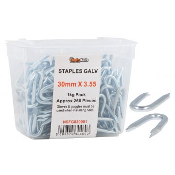 Staples Galv 30mm x 3.55 x 1kg Tub