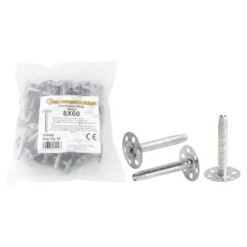 Metal Insulation Board Anchors 8 x 140mm 50/Bag