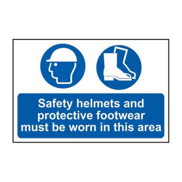 Safety Helmets And Protective Footwear Safety Sign 600 x 400mm