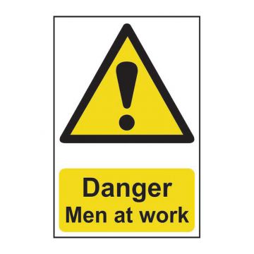 Danger Men At Work Safety Sign 600 x 400mm