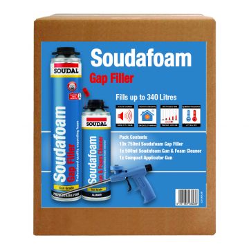 Soudafoam Pack Deal - 10 Tubes Gap Filler, 1 Gun & Foam Cleaner & 1 Gun