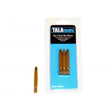 Tala 50mm PZ2 Tin Coated Insert Bit Pack (3)