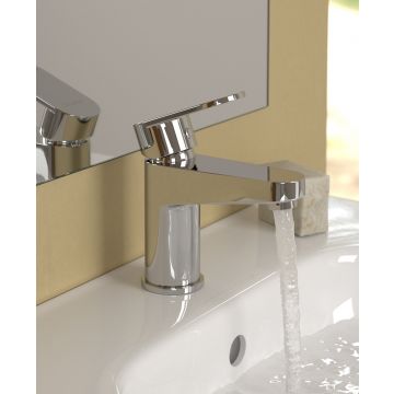Norfolk Eco Flow Basin Mixer And Mushroom Waste Chrome