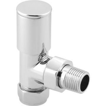 Round Angled Radiator Valve Chrome