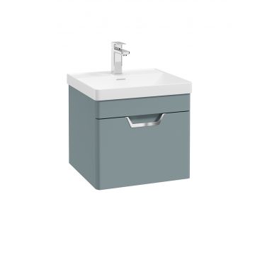 Freya 50cm Wall Hung Drawer Unit Matte Coral Green W Chrome Handle