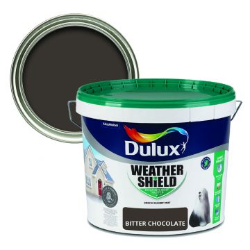 Dulux Weathershield Smooth Masonry Paint - Bitter Chocolate 10L