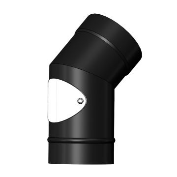 System 7 7" 45deg Bend With Door Matt Solid Fuel