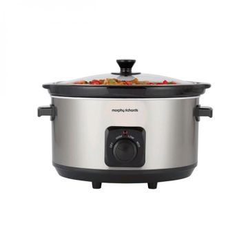 Morphy Richards 6.5L Ceramic Slow Cooker - Brushed Stainless Steel | 461013
