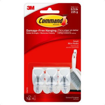 Small Wire Hooks comes with Command Strips