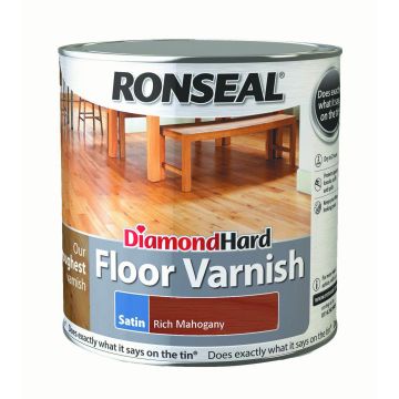 Ronseal Diamond Hard Varnish 2.5l Rich Mahogany Floor