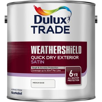 Dulux Trade Weathershield Quick Dry Exterior Satinwood Medium Base 2.5l
