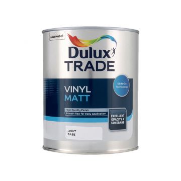 Dulux Trade Vinyl Matt Light Base 1lt 99.9% Voc
