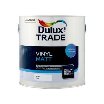Dulux Trade Vinyl Matt Light Base 2.5lt 99.9% Voc