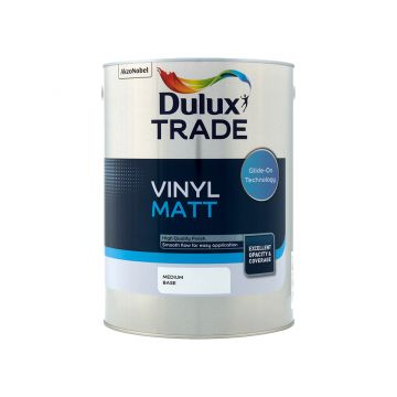Dulux Trade Vinyl Matt Medium Base 5lt 99.9% Voc