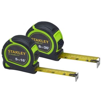 Stanley Hi-Viz Tylon 5m/Ex19mm Tape Bulk Hi - Viz 5m Tape