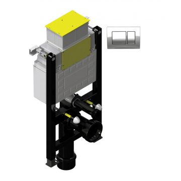 Fastfix Frame H780-880 Wall Hung Frame comes with Chrome Rec Push Plate T064113p43