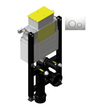 Fastfix Frame H780-880 for Wall Hung WC comes with Chrome Circular Push Plate Tp64113p47