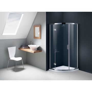 Chianti Hinge Quad Door Silver 900mm
