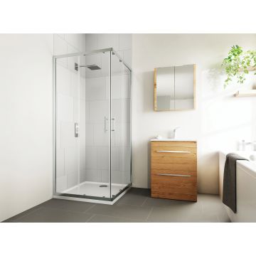 Verve Corner Entry Shower Door 700mm Silver Vce70sc *