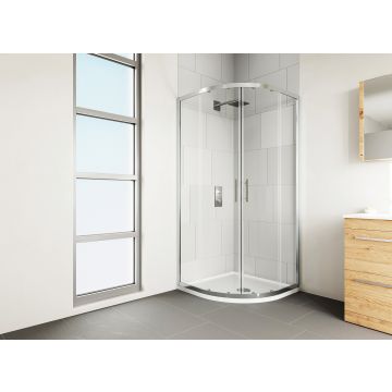 Verve Quadrant Shower Door 800mm Silver